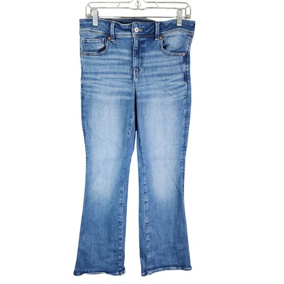 Womens American Eagle Next Level Stretch Kick Boot Denim Jeans Size 10 Short - Picture 1 of 11